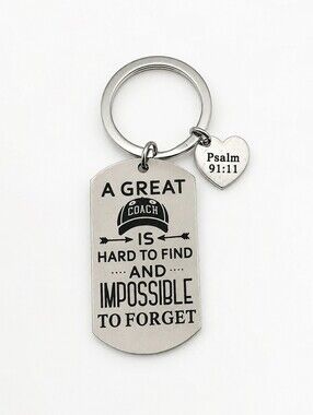 Coach Appreciation Keychain Gift Psalm 91:11 Inspirational Metal Key Ring New